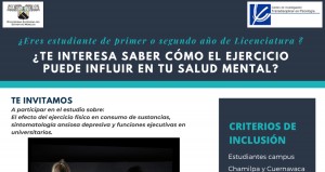 Estudio sobre el "Efecto del ejercicio físico en consumo de sustancias , sintomatología ansiosa depresiva y funciones ejecutivas en universitarios"