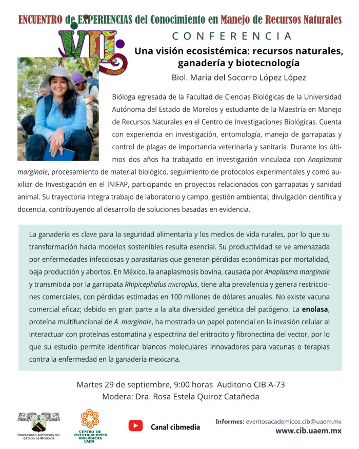 CONFERENCIA : "Una visión ecosistémica: recursos naturales, ganadería y biotecnología"