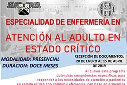 Especialidad de Enfermería en Atención al adulto en estado crítico