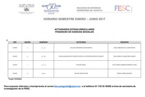 Actividades extracurriculares de posgrado en Ciencias Sociales